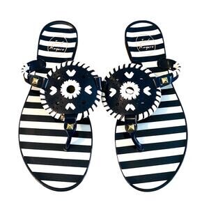 Jack Rogers Navy Blue and White Thong Sandal Flip Flops Size 5